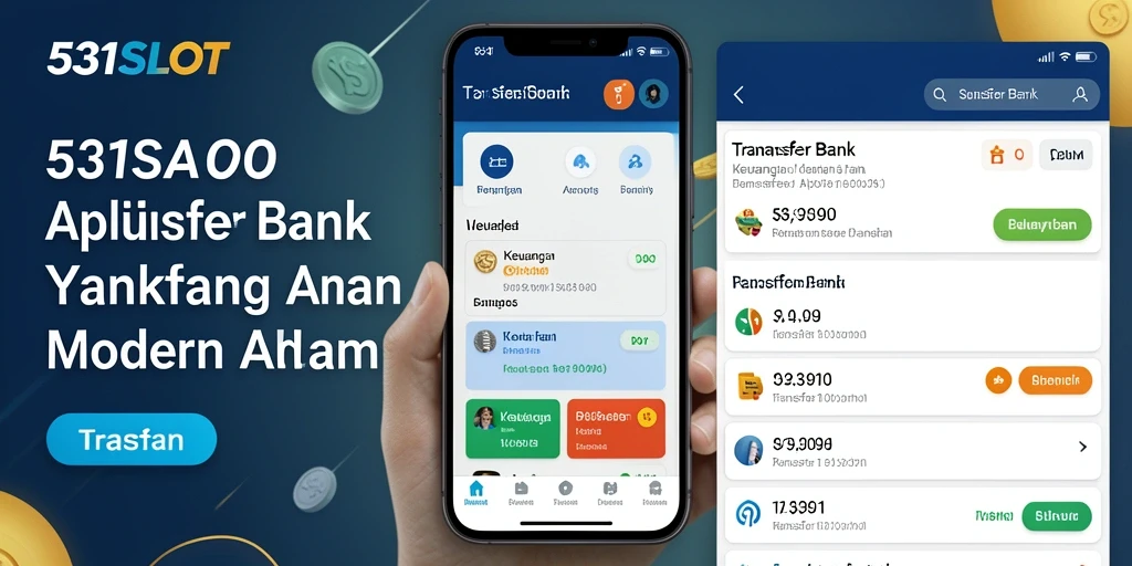 Antarmuka aplikasi Transfer Bank 531SLOT yang modern dan aman.