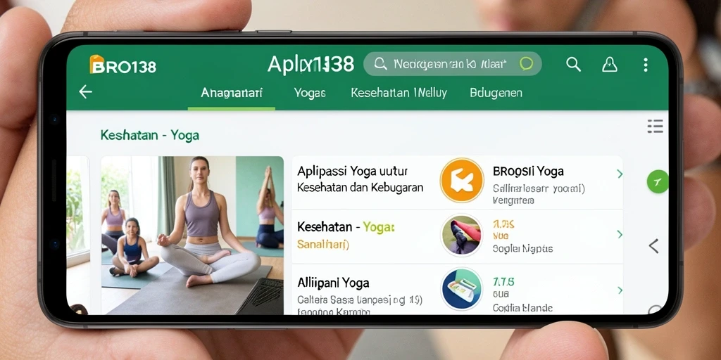 Antarmuka aplikasi Yoga BRO138 menampilkan fungsi latihan yang intuitif dan mudah digunakan.