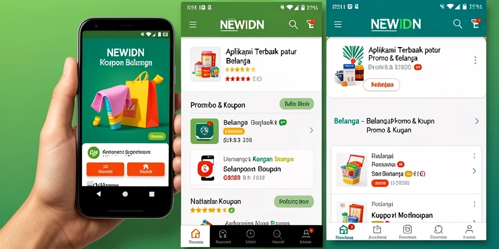 Antarmuka pengguna NEWIDN yang menarik dan mudah digunakan untuk promo & kupon.