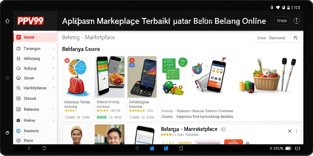 Tampilan antarmuka aplikasi PPV99 untuk belanja online yang mudah dipahami.