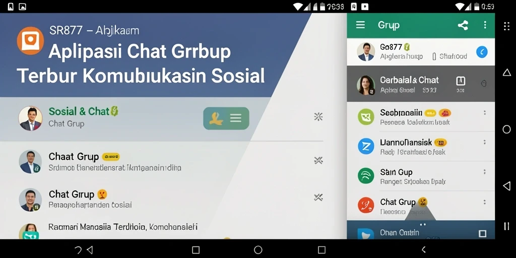 Tampilan antarmuka utama aplikasi Chat Grup SR877.